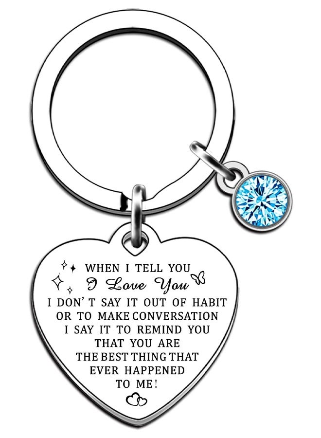 هدايا عيد الحب: ميدالية مفاتيح للنساء، هدايا ذكرى الزواج، هدايا للزوجة أو الحبيبة، ميدالية مفاتيح مكتوب عليها "عندما أقول لكِ أحبكِ"، ميدالية مفاتيح للأزواج، هدية عيد ميلاد - Image 1